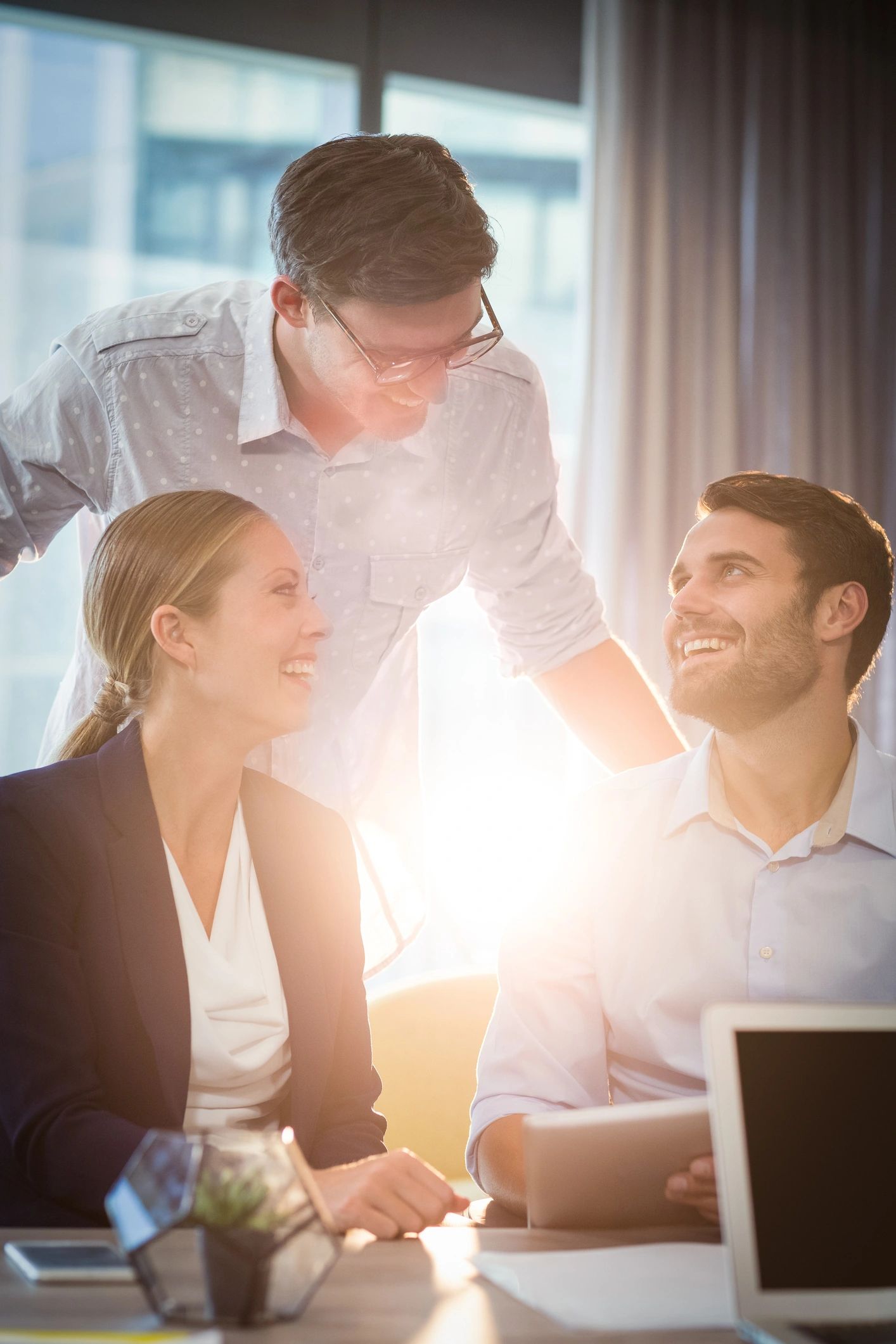 Technology team collaboration portrait in an office